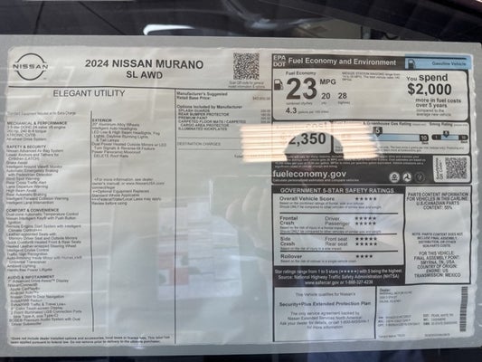 2024 Nissan Murano SL in Salina, KS - Marshall Automotive Group