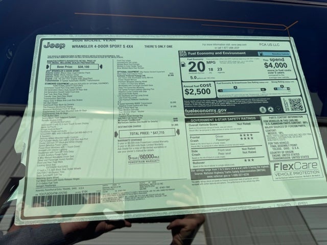 2026 Jeep Wrangler WRANGLER 4-DOOR SPORT S