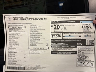 2026 RAM 1500 RAM 1500 BIG HORN CREW CAB 4X4 5'7' BOX