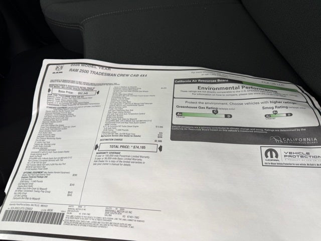 2026 RAM 2500 RAM 2500 TRADESMAN CREW CAB 4X4 6'4' BOX