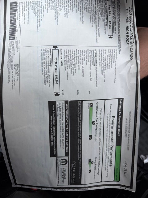 2026 RAM Ram ProMaster RAM PROMASTER 2500 TRADESMAN CARGO VAN HIGH ROOF 159' WB