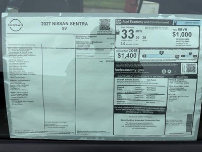 2027 Nissan Sentra SV