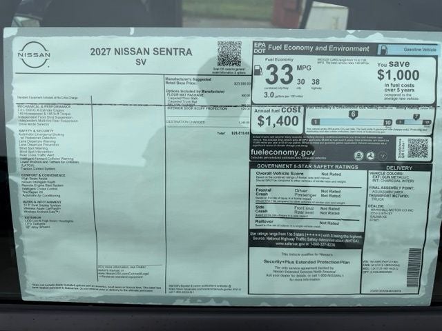 2027 Nissan Sentra SV