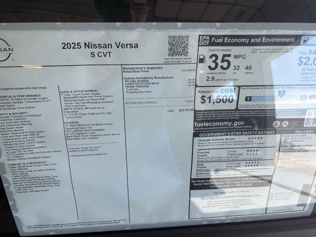 2025 Nissan Versa 1.6 S