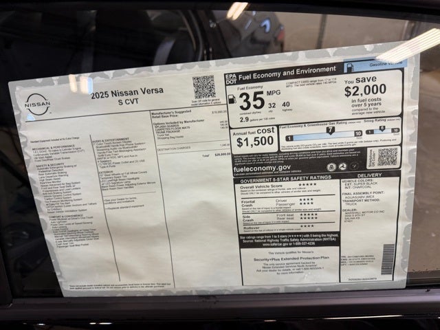 2025 Nissan Versa 1.6 S