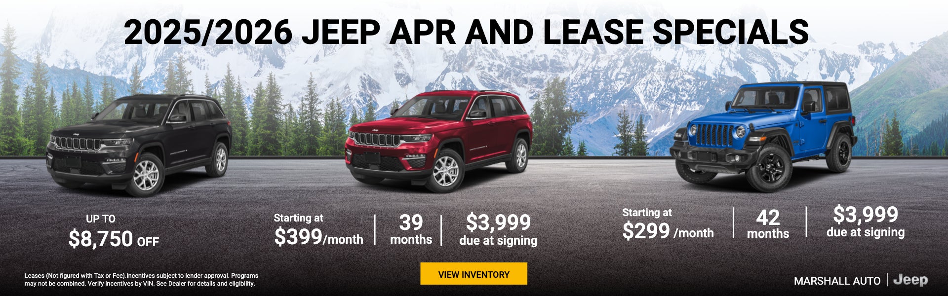 2025/2026 Jeep APR and Lease Specials